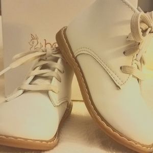 Toddler white booties size #6